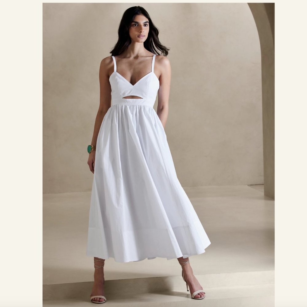 Banana Republic Isa Cotton Dress Petite size 0, white